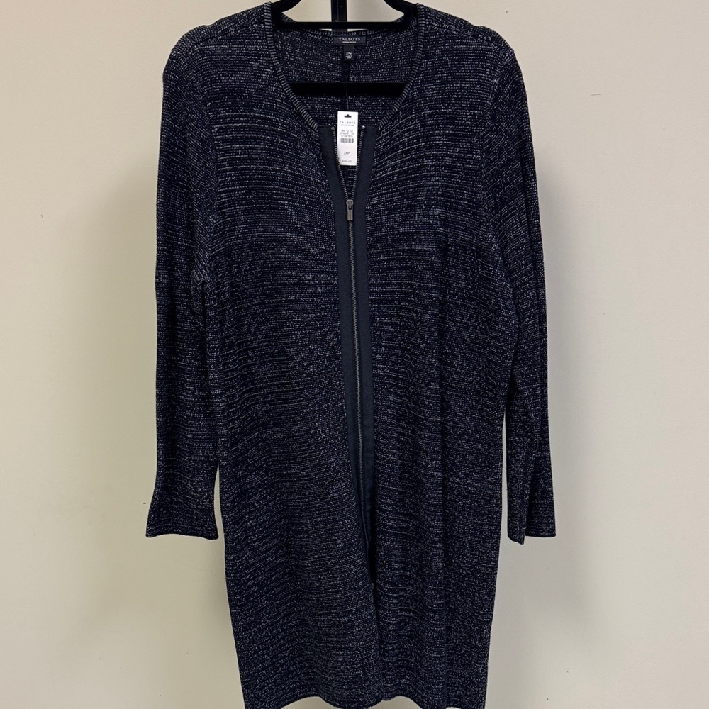 Talbots Black Long Sweater/Dress Coat